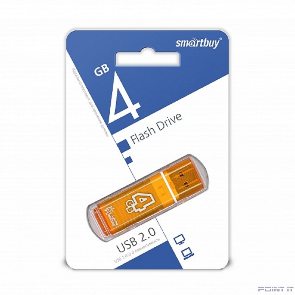 Smartbuy USB Drive 4GB Glossy series Orange (SB4GBGS-Or)