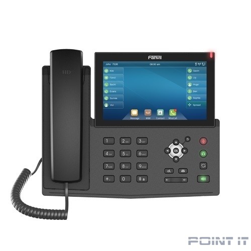 Fanvil X7(rev B-V2) 20 линии SIP, HD аудио,7 "сенсорный экран 800x480, имеет 2 порта Gigabit LAN, питание PoE, WIFI, Bluetooth