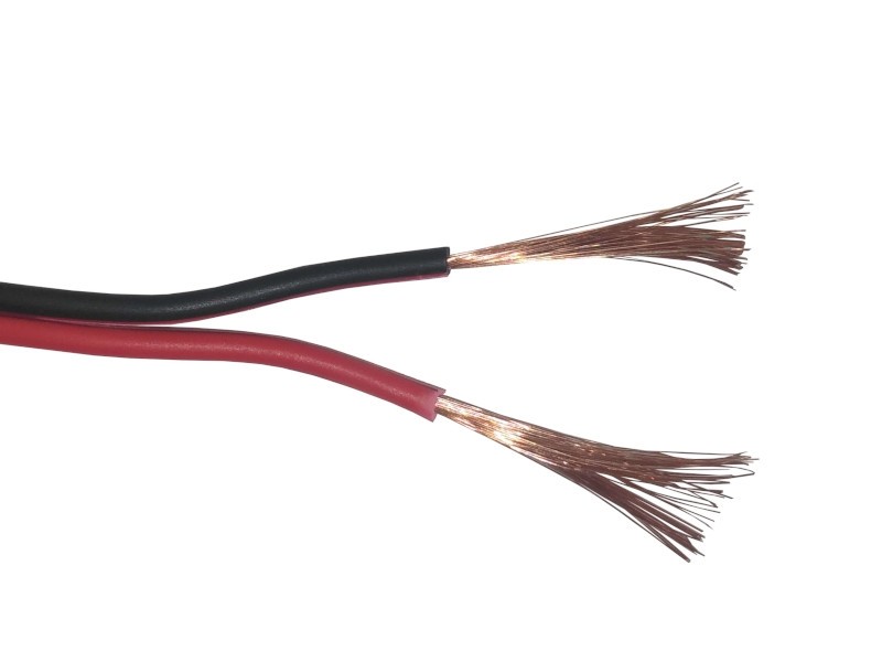 Кабель акустический 2*1.0мм2 (56*0.15мм) CCA, 100м, пластиковая катушка, черный/красный NETKO Optima