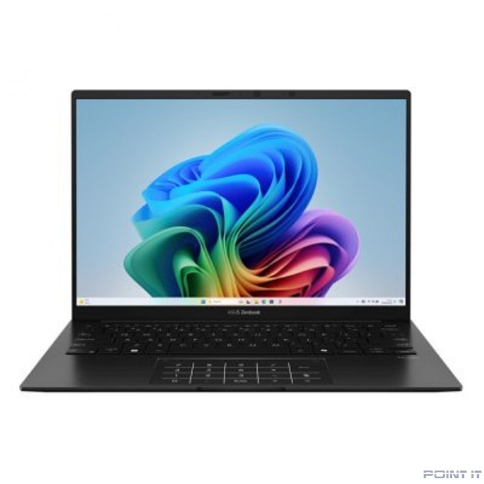 Ноутбук ASUS Zenbook 14 UM3406KA-PP181 [90NB14U1-M00AL0] Jade Black 14" {OLED Ryzen AI 7 350(2Ghz)/32768Mb/1024PCISSDGb/noDVD/Int:AMD Radeon/DOS + чехол}