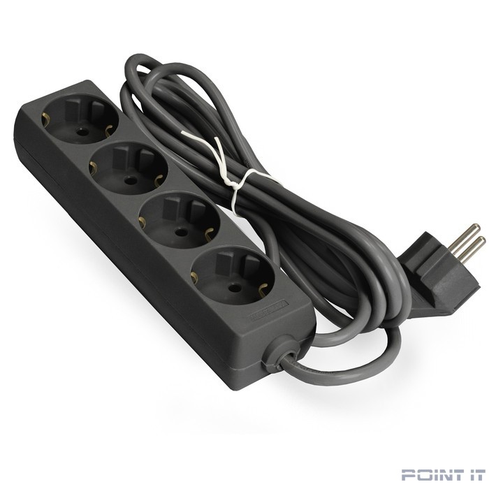 Exegate EX285816RUS Удлинитель ExeGate ECE-4-5B (4 евророзетки с заземлением, 5м, черный)
