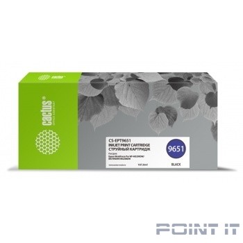CACTUS CS-ept9651 Картридж для Epson WorkForce Pro WF-M5299DW/M5799DWF, черный (187мл)