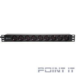 5bites PDU919A-04 Блок розеток 9S / AL / 1U / 19" / 2M*3G*1.5MM2 / VDE