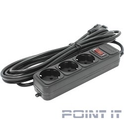 Exegate EX221182RUS Сетевой фильтр Exegate SP-3-5B (3 розетки, 5м, евровилка, черный)