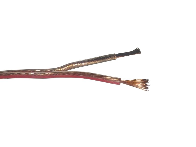 Кабель акустический 2*0.50мм2 (28*0.15мм) CCA, 100м, пластиковая катушка, прозрачный NETKO Optima