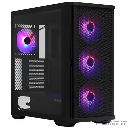 Корпус ZALMAN Z10 PLUS, без БП, боковое окно (закаленное стекло), черный, ATX