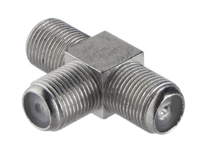 Переходник соединитель на 3 гн F тройник (цинк), NETKO Optima