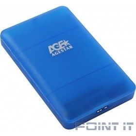 AgeStar 3UBCP3 (BLUE) USB 3.0 Внешний корпус 2.5" SATAIII HDD/SSD USB 3.0, пластик, синий, безвинтовая конструкция