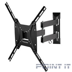 Kromax OPTIMA-404 black {Кронштейн для LED/LCD телевизоров 15&quot;-55&quot;, max 25 кг, настенный, 5 ст свободы, наклон +5°-12°, поворот ±90°, от стены 68.5-322 мм, max VESA 400x400 мм}
