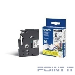 Brother TZE-111 Картридж для термопринтера P-Touch с лентой 6 мм черный на прозрачном